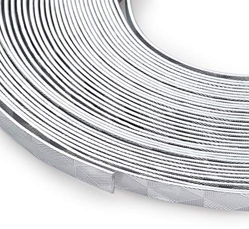 Cheris Flacher Aluminiumdraht, silberfarben, biegbarer Metalldraht, Basteldraht für Schmuckherstellung, Modellierung, Edelsteinumwicklung, 5mm Width, 32.8FT