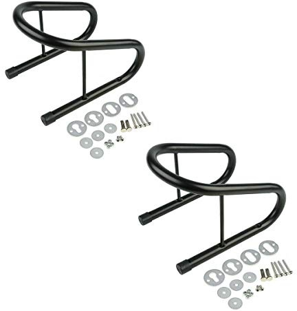 Green-L Motorcycle 2pcs Black 6.5 Wheel Chock Kit Scooter Bike Stand Trailer Truck Mount Kit Steel
