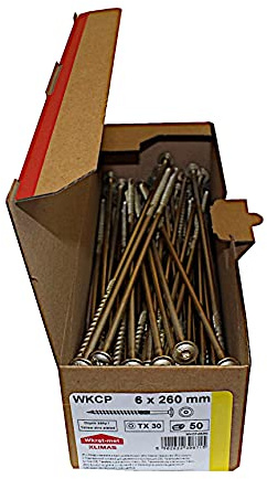50 Stück 6 x 260 mm Holzbauschrauben Torx alle Größen TX30