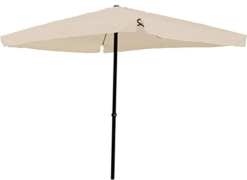 BAKAJI Ombrellone 3 x 3 Mt Quadrato da Giardino Palo Centrale Palo Acciaio Chiusura a Carrucola Sistema Air Vent Arredamento Esterno Gazebo Piscina Giardino Terrazzo Ambienti Esterni Ecru