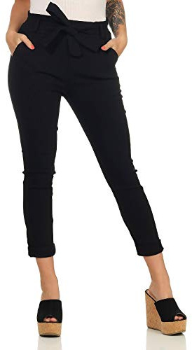 Hailys Damen Paperbag Stoffhose Bengi MF-6698 Black XXL