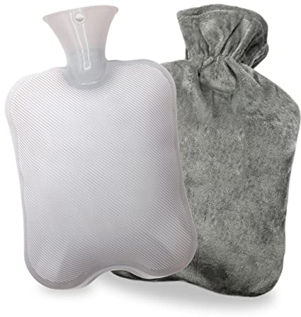 Bouillotte Eau Chaude,2L Bouillotte avec Housse Douce Peluche Amovible et Lavable Bouillote Chauffant pour Maintenir la Chaleur,Soulager la Douleur, Bouillotte pour Bébé Adultes en Hiver