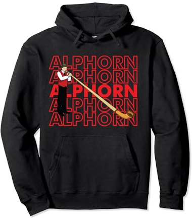 Schweizer Musiker Alphorn Musikinstrument Alpen Schweiz Pullover Hoodie