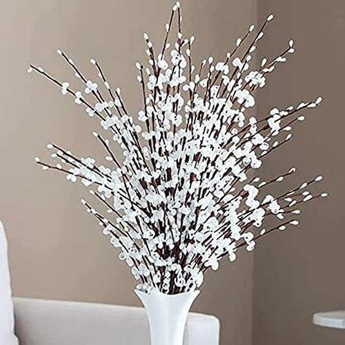 10 fiori artificiali di gelsomino, lunghi 76,2 cm, fiori finti, fiori finti bianchi per decorazione, riempitivi per vasi per hotel, casa, ufficio, cucina, camera da letto, matrimoni, feste,