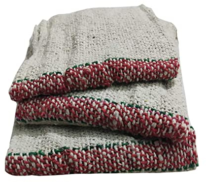 IMTRA FASHION Spolverino indiano puro cotone per la pulizia del pavimento, bianco sporco, confezione da 6 pezzi (61 x 61 cm)
