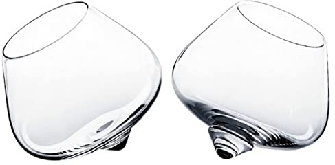 PRELGOSP Verre Culbuto, Personnalisé Verre a Whisky, Verre a Bascule pour Rhum Cognac Amaro Liqueur Cocktail Martini Cristal, Parfaits Cadeau Fête des Pères,2pcs