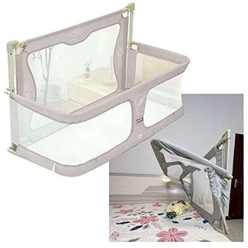 3 En 1 Cuna Bebe,120x50cm,cuna De Viaje,cuna Plegable,cama Cuna Convertible,Baby Bassinets Bedside Sleeper,parque Cuna,next To Me,Levantar La Valla Con Una Sola Tecla,corral Cunabebe,Paneles De Malla,