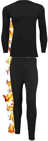 ZRWASKA® Set intimo termico da uomo, top e pantaloni, maglietta a maniche lunghe, gilet e pantaloni lunghi, caldi invernali, set di strato di base, taglie S-XXL, Nero (Set), L