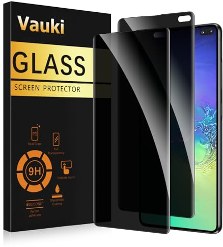 Vauki Sichtschutz Schutzfolie für Samsung Galaxy S10 Plus Schutzglas 2 Stück,9H Härte Privacy Displayschutzfolie,Privatsphäre Anti-Spy Bläschenfrei Kratzfest Blickschutzfolie für Samsung S10 Plus