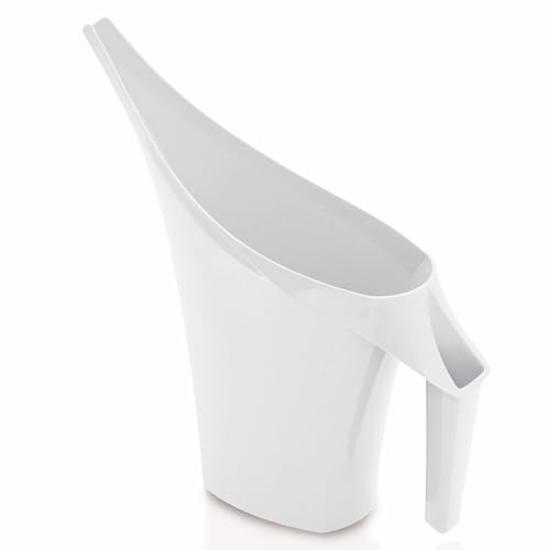 Regadera de plástico blanco duradero de 2 litros para casa y jardín