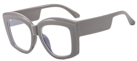 LJCZKA Occhiali Anti Luce Blu Donna Quadrati, Montatura Occhiali da Vista Donna Spessa Grandi Occhiali Anti Affaticamento per Computer Gioco Lettura