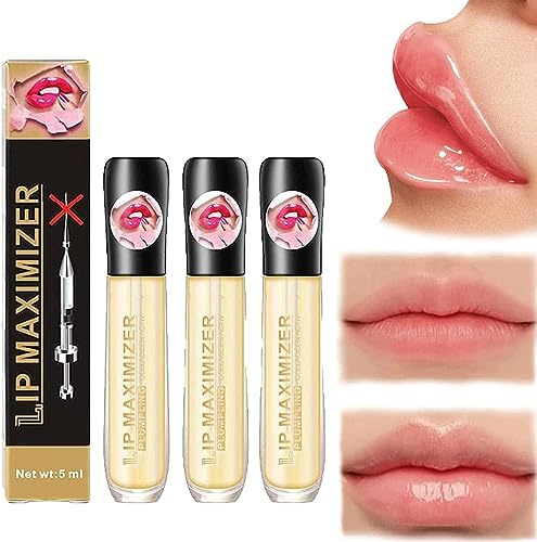 Lip Plumper Vitamin E Lip Plumping Serum,Lip Maximizer Hyaluronic Lip Plumper,Lip Enhancer Plumper Lip Care Serum,Lip Repairing Reduce Lip Fine Lines (3pcs)