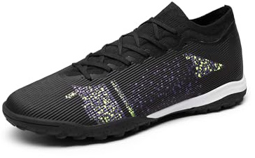DREAM PAIRS Botas de Fútbol Multitacos para Hombre Zapatillas Futbol Sala Hombre para Cesped Artificial,Size 45,Negro,SDSS2404M-E