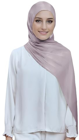Lina & Lily Damen Hijab Kopftuch Schal mit Glanz-Schimmer Für Muslimische Frauen