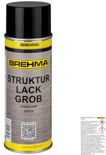 BREHMA Strukturlack grob Kunststoff Struktur lackierbar Kräusel Spray schwarz matt