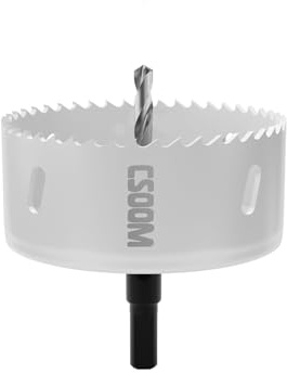 CSOOM Sierra perforadora bimetálica M42 de 105 mm, color blanco, para herramientas de perforación en madera, plástico, placas de yeso y chapa
