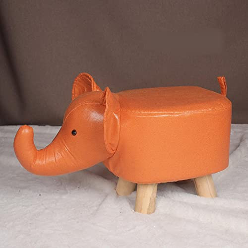 MEILISHAOMEI Repose-Pieds en Forme d'animal Design créatif pour Salons Chambres à Coucher Pouf Pouf Pouf Technologie Repose-Pieds en Tissu, éléphant-orange-30 * 26 * 27CM