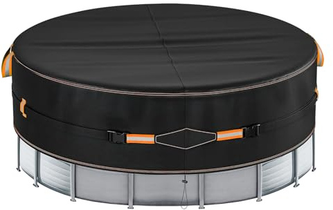 Neuradical Die Runde wasserdichte 420D-Schwimmbadabdeckung für oberirdische Pools, ideal für UV-Beständigkeit, Wetterfestigkeit und Staubdichtigkeit-366cm