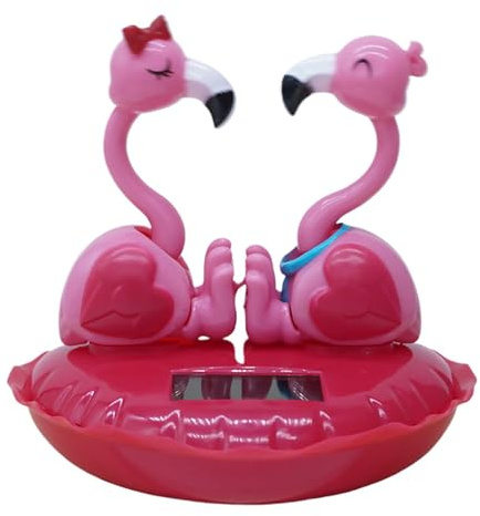 Solar Wobble Head Flamingo, Solar Wobble Head Flamingo Multifunktionell | Tecknad skrivbordsprydnad Liten Flamingo Wobble Head Figur för bilens instrumentbräda Skrivbord Hemmak