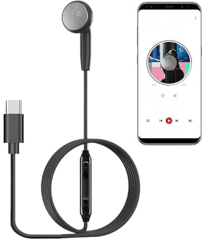 Auricular individual con cable, auricular de un solo lado, Auriculares Mono Deportivos con Micrófono para Smartphone, Control de cable de auricular de un solo oído para familiares, compañeros de traba