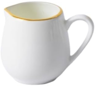Elegante juego de salsera de porcelana china y jarra de leche, olla de cerámica para carne y café, detalles dorados perfecto para entretenimiento (4,8 x 5,7 cm)