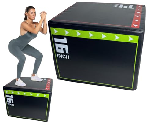 Jump Box - Sprungbox - 40x30x35 cm - Anti-Rutsch Oberfläche - Tragfähigkeit 300 KG - Stoßfeste Und rutschfeste Step-Up-Box Für Übungen, Trainingsgeräte Fürs Fitnessstudio, Schwarz