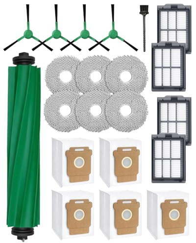 iRobacc 21 Kits d'Accessoires pour iRobot Roomba Plus 405/505 Combo Aspirateur Robot: 1 Brosse Principale, 4 Brosses Latérales, 4 Filtres HEPA, 5 Sacs d'Aspirateur, 6 Lingettes, 1 Brosses