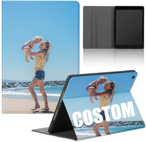 Xylota Personalisierte Hülle für iPad mini (A17 Pro,2024 Modell,7. Generation) / mini 6 (Modell 2021,6.), SchutzHülle mit Bild Text Customized, PU Leder Flip Smart Folio Tablet Cover mit Standfunktion