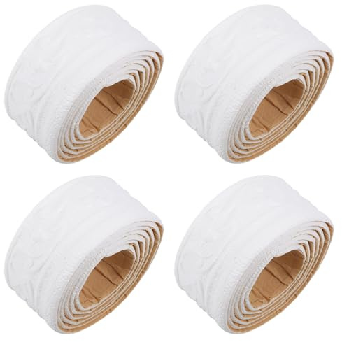 Homoyoyo Flexible Selbstklebende Sockelleistenleiste mit 3d-dekor 4 Stück Wasserfest aus Pe 8cm Breit Beige 2, pro Stück Vielseitig für Büro und Gewerbliche Räume
