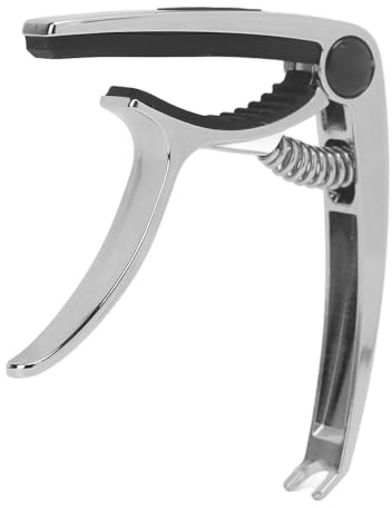 RiToEasysports Gitarren-Kapodaster, Multifunktionales Zinklegierungs-Gummipolster, E-Gitarren-Kapodaster mit Plektrum für Banjo-Mandoline