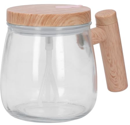 Dioche Automatic Self Stirring Electric Glass Stirring Coffee Mug with Lid – Automatic Self Mixing Cup for Effortless Coffee Preparation – Perfect for Home and Office – Transparent Design