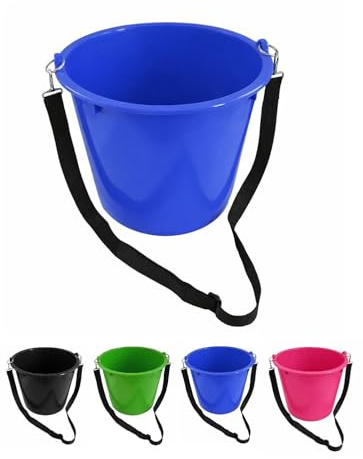 NETPROSHOP Eimer zum Umhängen inkl. Gurtband perfekt für Einzelfütterung 7 Liter oder 12 Liter, Groesse:M, Farbe:Dunkelblau