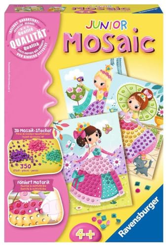 Ravensburger 18342 Mosaic Junior Prinzessinnen, DIY für Kinder ab 4 Jahren, Yellow