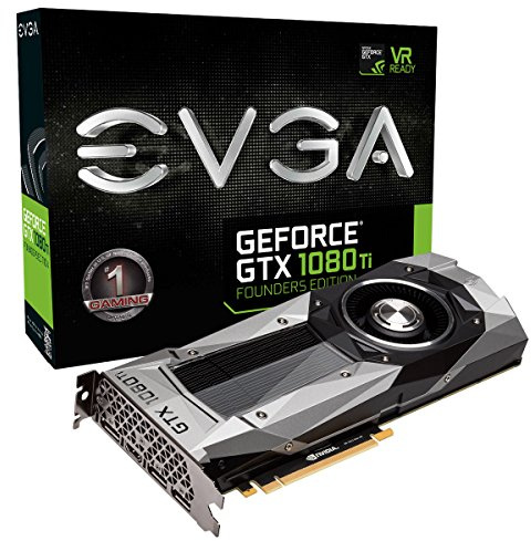 EVGA GeForce GTX 1080 Ti FOUNDERS EDITION GAMING, 11GB GDDR5X, LED, DX12 OSD Support (PXOC) Graphic Cards 11G-P4-6390-KR