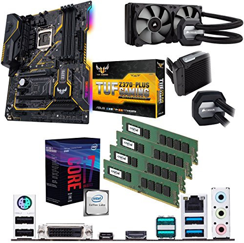Components4All Intel Coffee Lake Core i7 8700K 4.9GHz Overclocked CPU, ASUS TUF Z370-PLUS GAMING Motherboard, 32GB 2400MHz Crucial DDR4 RAM & Corsair H100i v2 Liquid Cooler Pre-Built Bundle