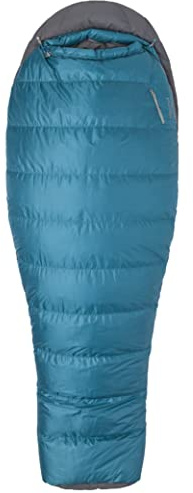 Marmot Women’s Lozen Long Mummy Sleeping Bag | Down-Filled, Lightweight, 30-Degree Rating, Late Night/Steel Onyx, Regular