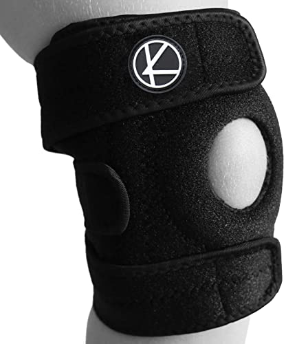 KARM Kids Knee Support Brace - Childs Osgood Schlatter Knee Support Kids for Arthritis Pain, Sports - Adjustable Compression for Boys & Girls (Black)