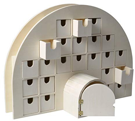 Artemio Adventskalender Igloo, Holz, 44 x 15,5 x 32 cm