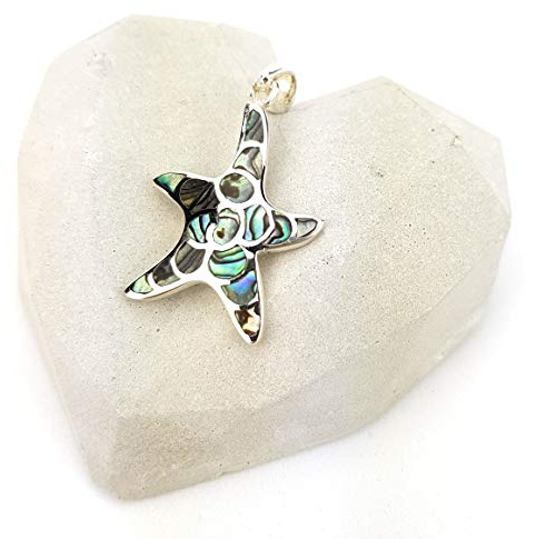 Monkimau Damen Anhänger Seestern aus 925 Sterling Silver echt Silber mit Perlmutt