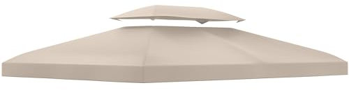 Outsunny Toile de Rechange pour pavillon tonnelle Tente 3 x 4 m Polyester Haute densité 180 g/m² Beige