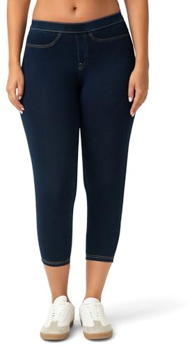 No Nonsense Klassisk denim capri leggings med fickor byxor