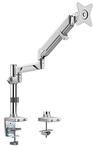 LogiLink BP0087 - Aluminium Monitor Desk Mount for 17-32 Inch (LCD, LED, OLED, etc.) with Gas Lift, Flat & Curved TVs, Arm Length = 553 mm