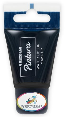 Kryolan Pintura Water Color Make-up Black 20 ml I Wasserbasierte Kinderschminke für Gesicht & Körper I CE-Zertifiziert I Schnell trocknend, leicht abwaschbar & individuell deckend