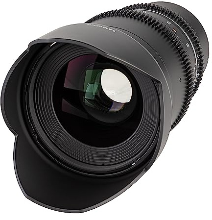 Samyang Weitwinkel Cine- und Video Objektiv MF 35mm T1,5 VDSLR MK2 – lichtstark T1,5 kompatibel mit Sony E Mount, 35 mm Festbrennweite, Follow Focus Zahnkränze Vollformat und APS-C, 8K Auflösung