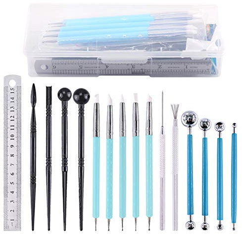 Swpeet,Kit di strumenti per modellare l'argilla, per modellare, pennino, utensili per ceramiche, strumenti di argilla in plastica, aghi per argilla, filo di piuma, torte, ceramica