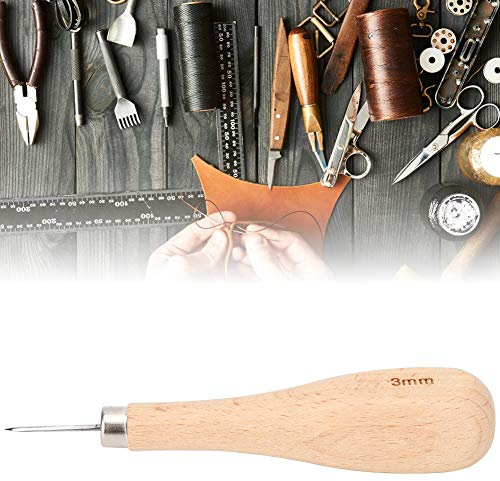 Alène losange, alêne simplement en cuir, économie de travail légère Facile à utiliser Facile à transporter pour le bricolage Maroquinerie Artisanat du cuir Travaux de(3mm)