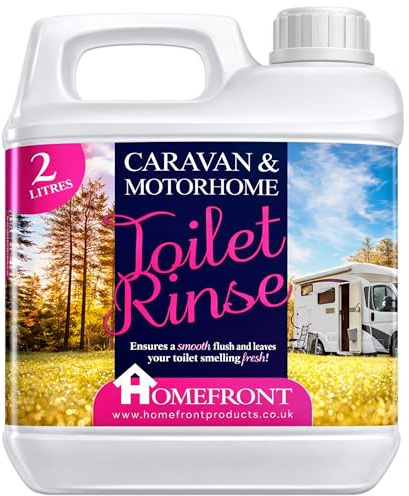 Homefront Caravan and Motorhome Pink Toilet Chemical Rinse Solution Fluid Cleaner - Eco-Friendly, Formaldehyde Free - Up to 20 Treatments - (2 Litres)