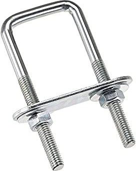 sourcing map 2 Stück M6 Vierkant U-Bolzen Quadratische Bügelbolzen Bügelschrauben 30mm Innenbreite mit Mutternrahmen und Befestigungselementen, Kohlenstoffstahl