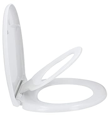 Hydroland Absenkbarer Toilettendeckel Toilettensitz Kinder Antibakteriell Oval Weiß | Duroplast Kindersitz WC Sitz mit Absenkautomatik Soft Close & Quick Release-Funktion & Edelstahl-Befestigung Klo