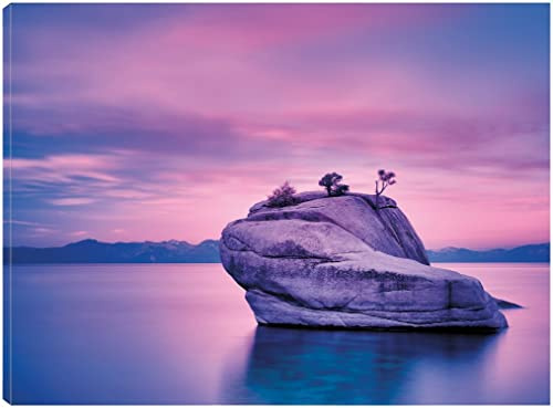 Fine Art Canvas Island Sunset Canvas Wall Decor by Artist Dennis Frates for Living Room, Bedroom, Bathroom, Kitchen, Office, Bar, Dining & Guest Room - Ready to Hang - 32 in x 24 in